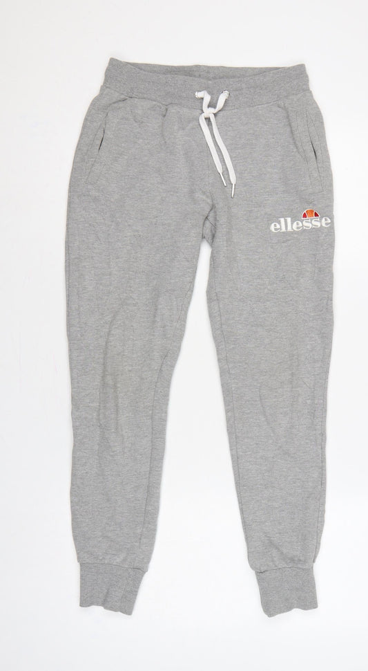 Ellesse Women Grey Logo Jogger Sweatpants UK 8 Drawstring