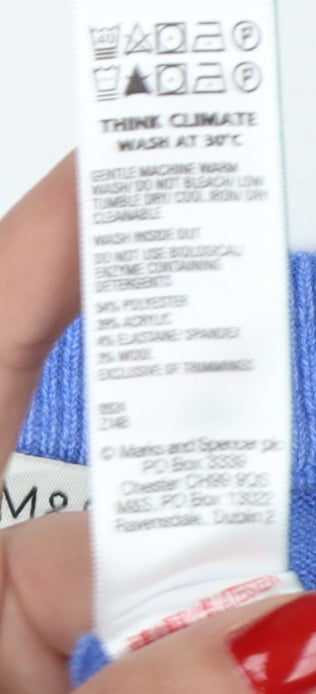 Marks and Spencer Womens Blue M Cashmere Blend Crew Neck Pullover
