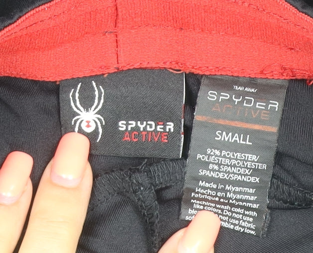 Spyder Active Men’s Black Red Track Pants Small Stretch Zip Pockets