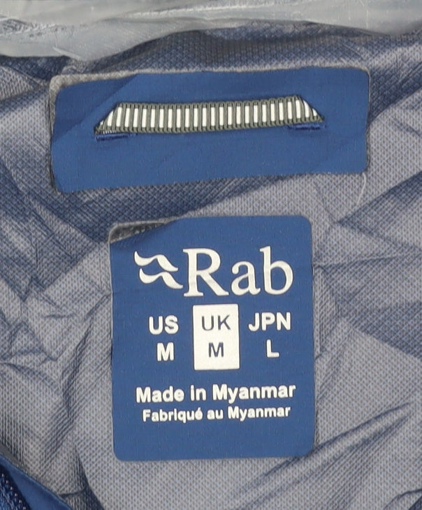 Rab Men’s Blue M Pertex Shield Hooded Waterproof Rain Jacket