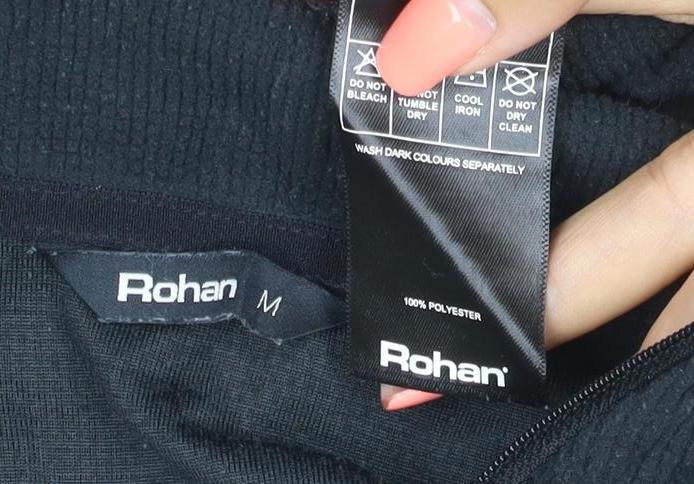 Rohan Men's Black M Full Zip Fleece Jacket Stand-Up Collar Pockets