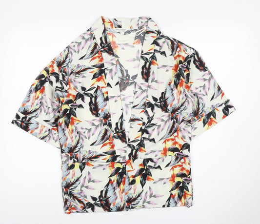 Additional front view of Miss Selfridge Women Multicoloured UK 4 Floral Kimono Blouse