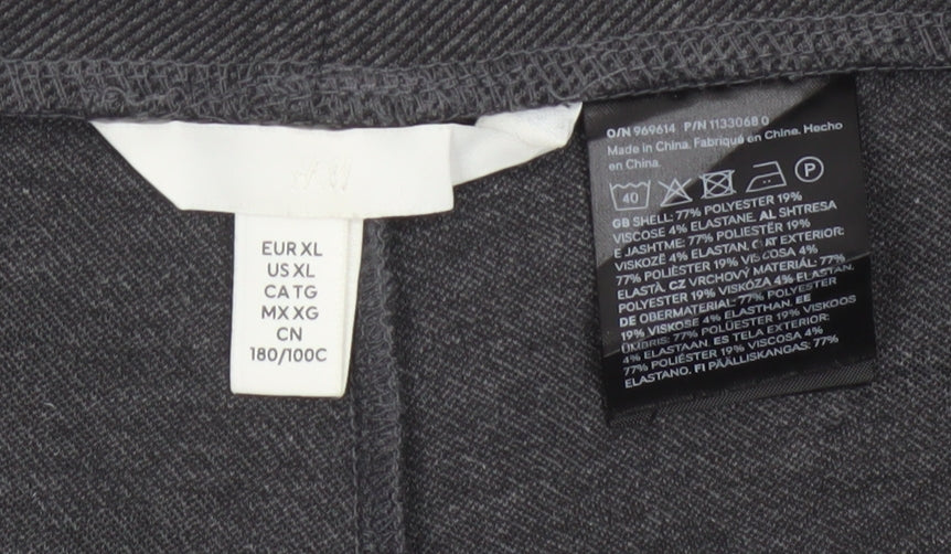 H&M Women Grey UK 18 Wide-Leg Sailor Button Trousers