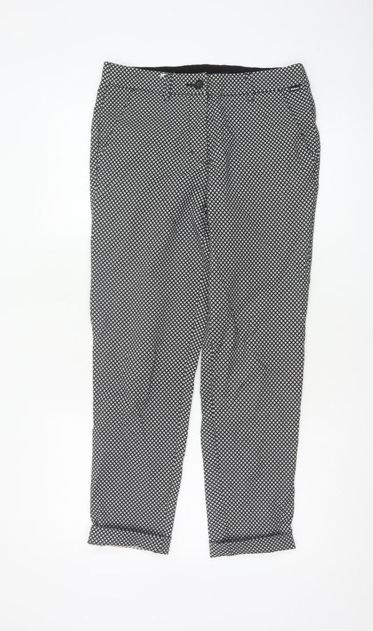 Rohan Women’s Black Geometric Straight Travel Trousers UK 8 Regular
