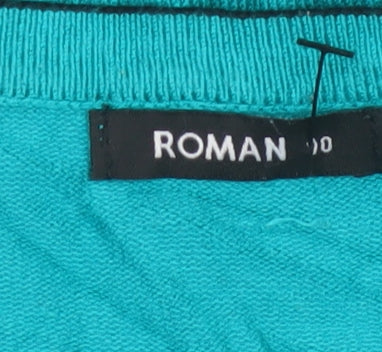 Additional view of Roman Women Blue, size 10, Scoop Neck Button Detail Knit Jumper