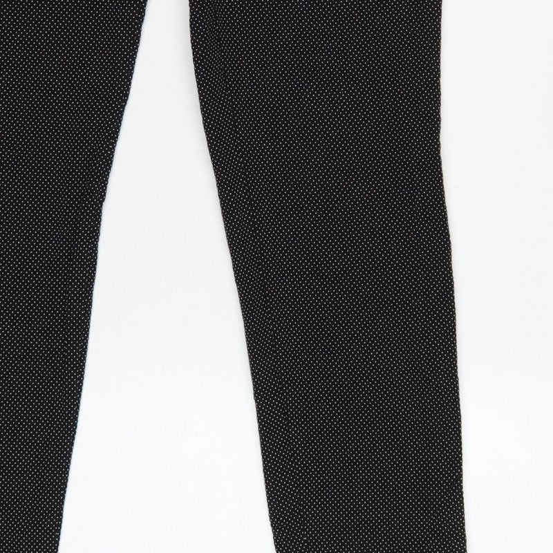 ZARA Women’s Black Polka Dot High Rise Skinny Trousers UK 10