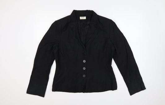Kaliko Women’s Black Size 12 Tailored Single-Breasted Blazer Jacket