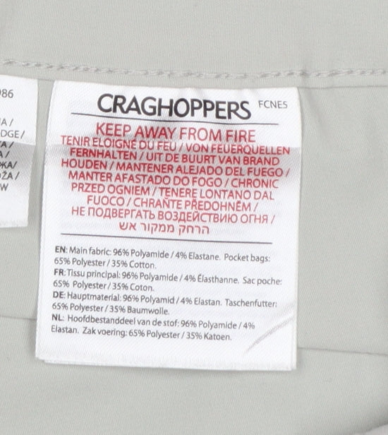Craghoppers Women’s Grey UK 16 Cropped Stretch Travel Trousers
