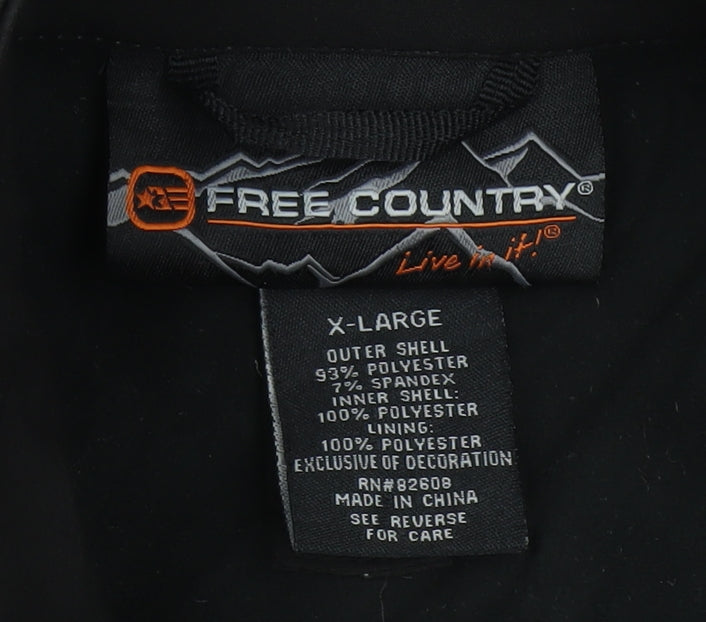 Free Country Men’s Black XL Softshell Full Zip Outdoor Jacket