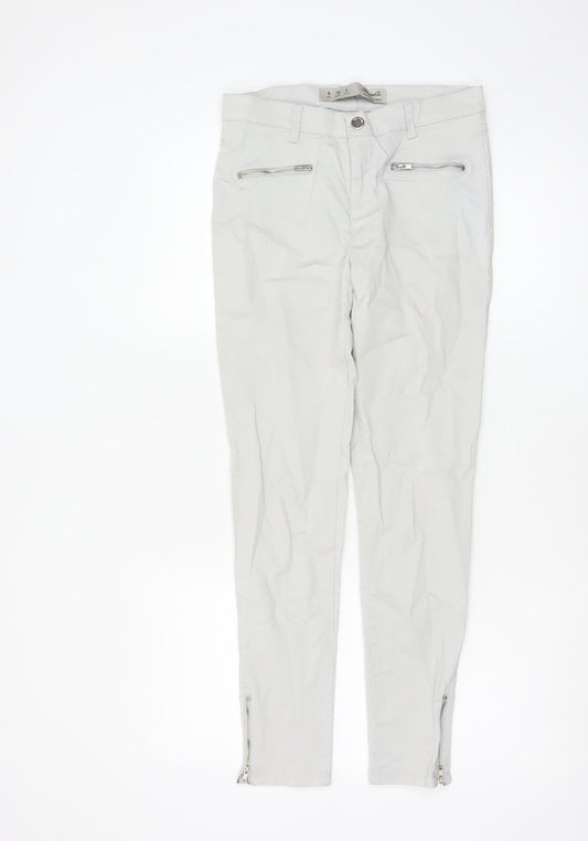 Additional front view of Denim Co. Women’s Grey, size UK 8, Skinny Trousers Ankle Zip Stretch