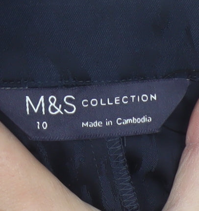 M&S Collection Women Blue Size 10 A-Line High Rise Midi Viscose Skirt