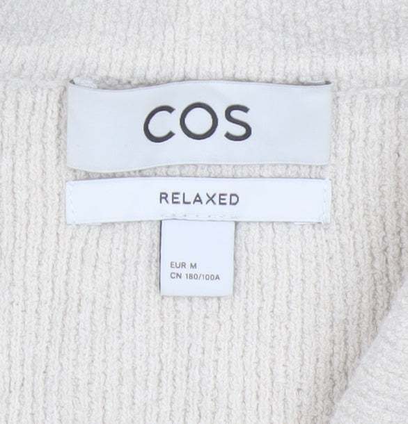 Additional view of COS Men’s Ivory M Relaxed Cotton Blend Textured Short Sleeve Button-Up Shirt