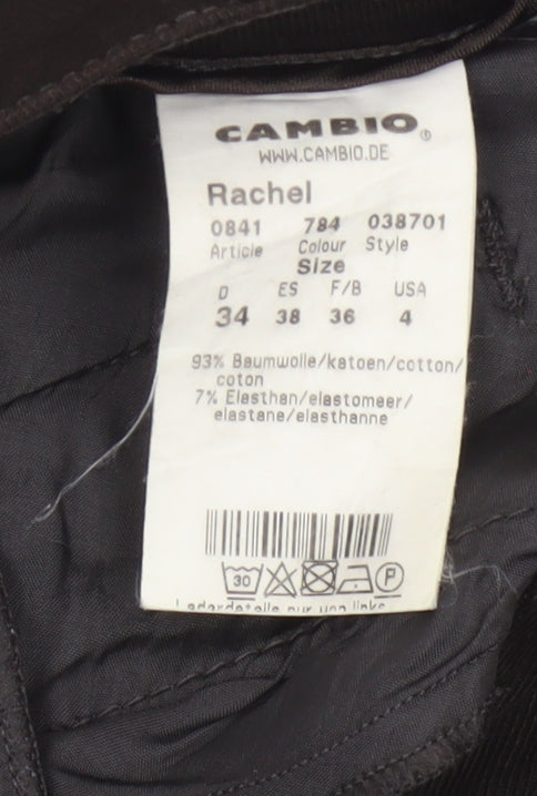 Brand and care label for Cambio Women Brown UK 8 Rachel Skinny Stretch Jeans Zip Pockets