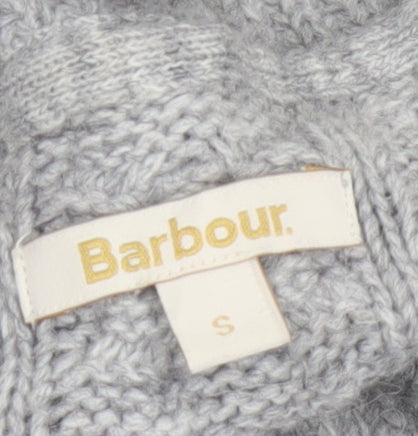 Barbour Women Grey Size S Cable Knit Roll Neck Court Cape