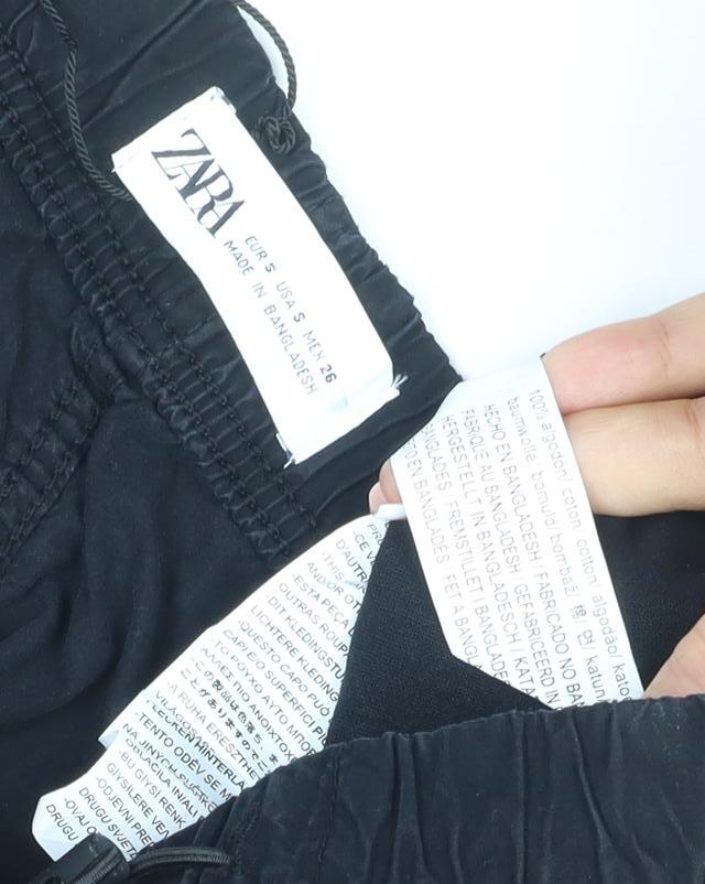 Zara Men’s Black Cotton Drawstring Relaxed Shorts Size S