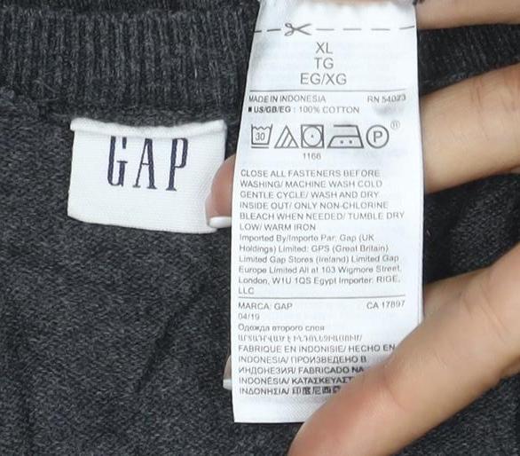 Gap Women’s Grey XL Cotton Button Front Cardigan Long Sleeve Knit