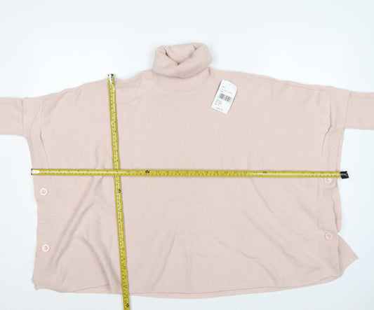 Gerard Women's Pink L Roll Neck Button Side Pullover Jumper