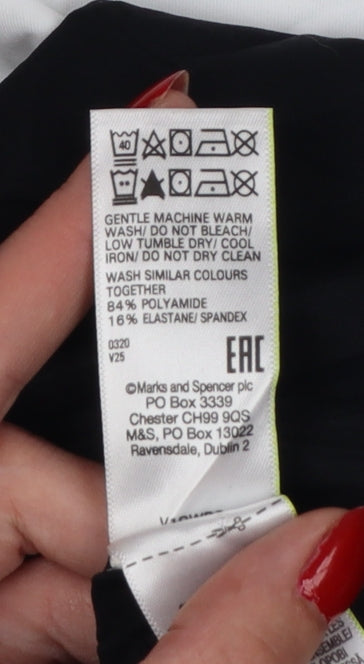 Marks and Spencer Women Black White Colourblock Racerback Tank Top UK 20