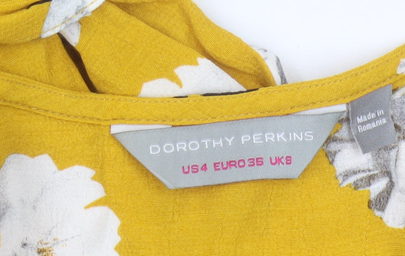 Additional view of Dorothy Perkins Women’s Yellow Floral UK 8 Button Front Shirt Dress