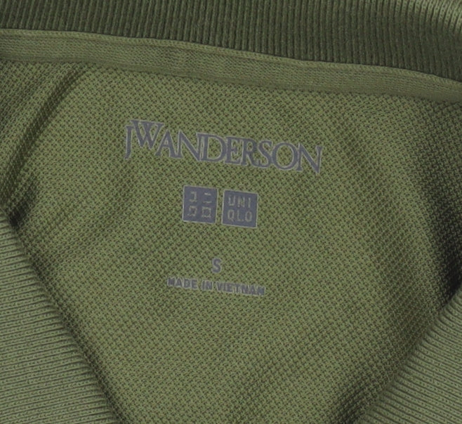 JW Anderson Men’s Green S Cotton Pique Logo Polo Shirt