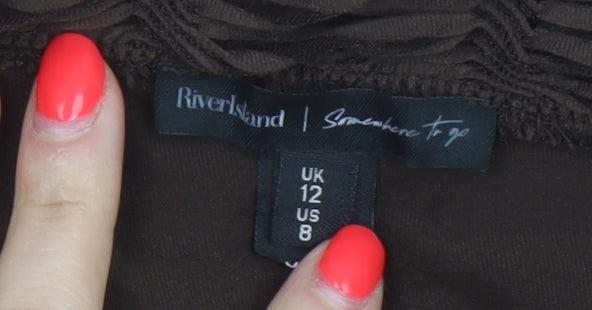 River Island Samantha Faiers Women Brown Animal Print Long Skirt UK 12