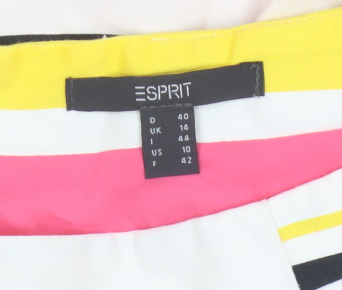 Esprit Women’s Multicoloured UK 14 Striped A-Line Knee Skirt