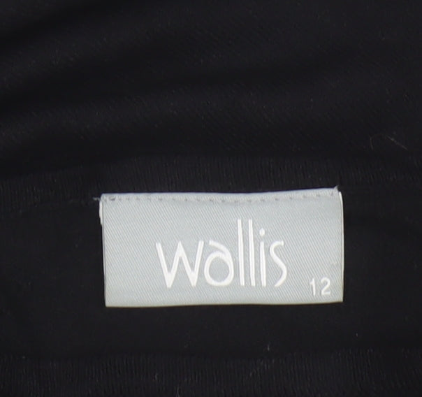 Wallis Women Black UK 12 Sleeveless High Neck Knit Jumper Vest Stretch