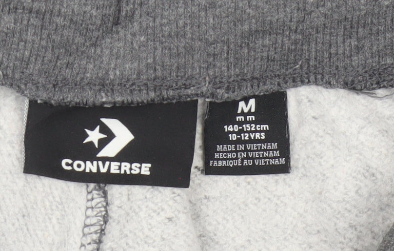 Converse Boys Grey Sweatpants Joggers 10-12 Years M Logo Fleece