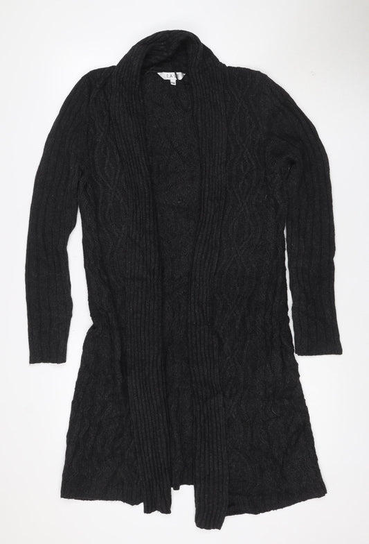East Women’s Black UK 14 Cable Knit Roll Neck Long Sleeve Jumper