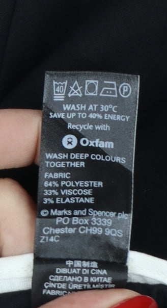 Marks & Spencer Women Black UK 20 Tapered Stretch Dress Trousers