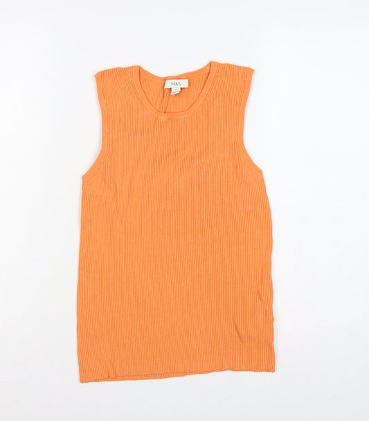 Marks & Spencer Women Orange UK 16 Ribbed Knit Camisole Tank Top