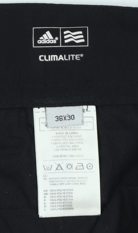 Adidas Men’s Black 36x30 Climalite Straight Dress Trousers