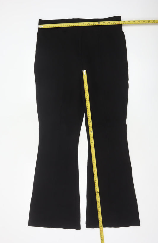 Marks and Spencer Women's Black Size 16 Flared Stretch Trousers