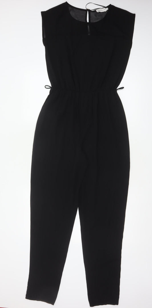 Paraphrase Women Black UK 10 Sleeveless Chiffon Tapered Jumpsuit