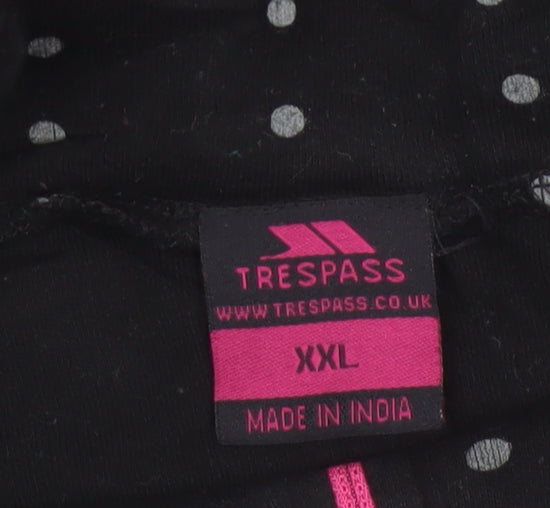 Trespass Women's Black Polka Dot 1/4 Zip High Neck Sweatshirt 2XL