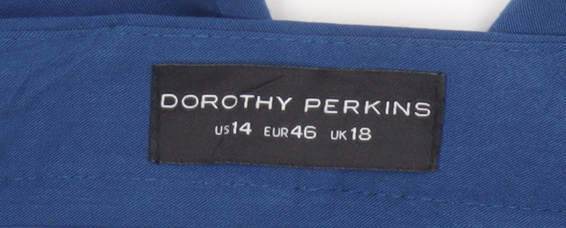 Dorothy Perkins Women Blue UK 18 Tailored Tapered Work Trousers