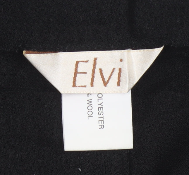 Elvi Women’s Black Size 24 Wool Blend High Rise Tapered Dress Trousers