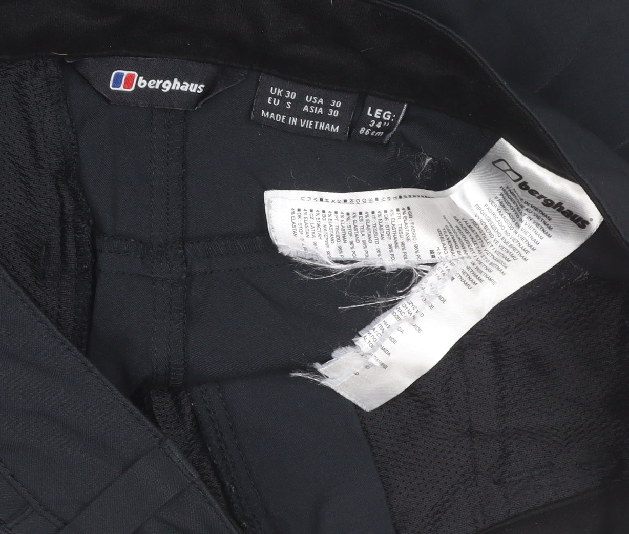 Berghaus Mens Black 30 W34 Regular Stretch Outdoor Trousers