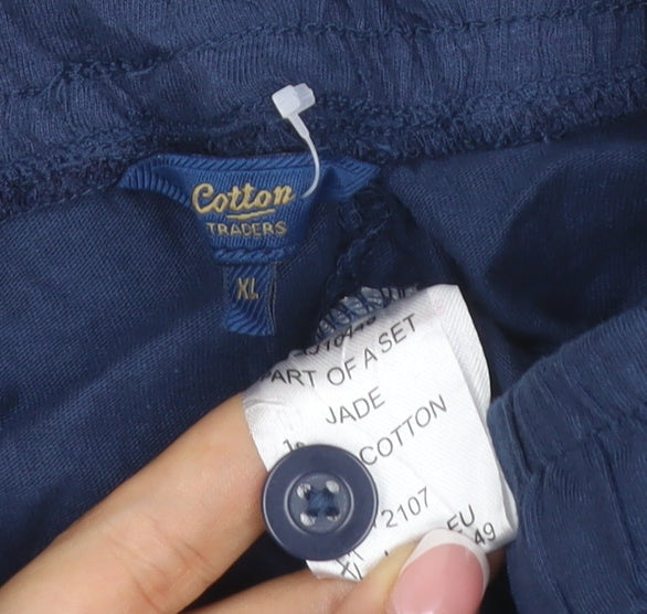 Cotton Traders Men’s Blue XL Drawstring Elastic Waist Casual Shorts
