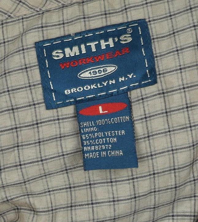Smith's Workwear Men Beige L Military Cotton Button Jacket
