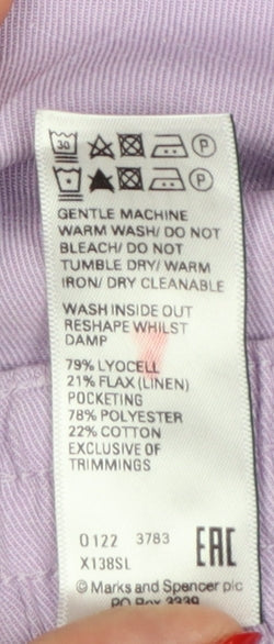 Additional view of Autograph Women’s Purple, size UK 20, Lyocell Linen Cuffed Jogger Trousers