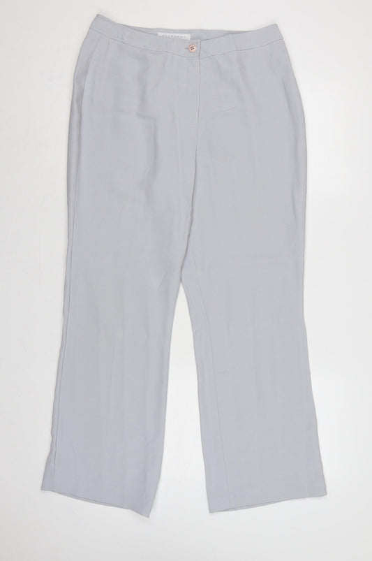 Autonomy Women Grey UK 14 Classic Straight Leg Tailored Trousers