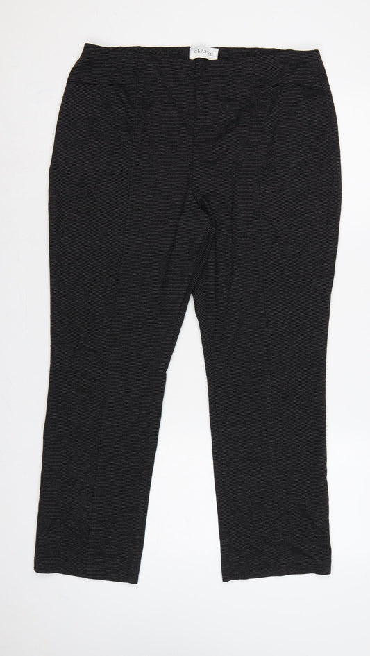 Marks & Spencer Women’s Black UK 16 Short Pinstripe Stretch Leggings