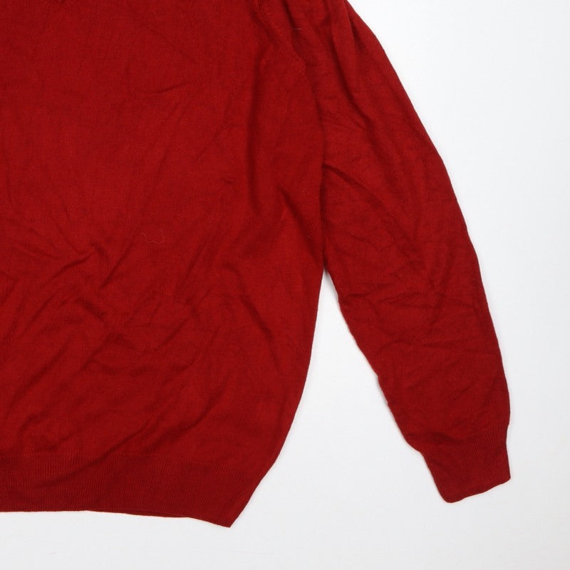 Additional view of James Pringle Men’s Red XL V-Neck Fine Knit jumper
