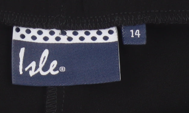 Isle Women’s Black Size 14 Straight Leg Elastic Waist Trousers