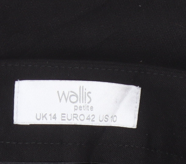 Wallis Women’s Black UK 14 Petite Tapered Smart Trousers Zip Pockets