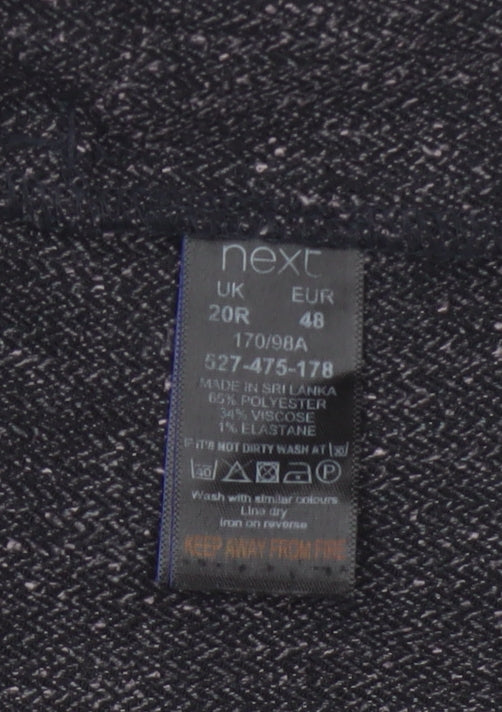 Next Women's Grey UK 20 Paperbag Cropped Belted Tapered Trousers