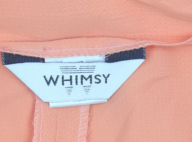 Whimsy Women Orange High Waist Pleated Shorts UK 18 Pockets