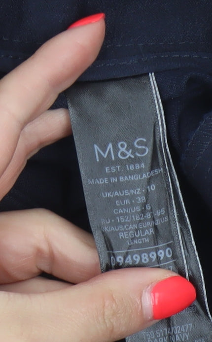 M&S Women’s Navy Blue UK 10 The Mia Slim Fit Tailored Trousers
