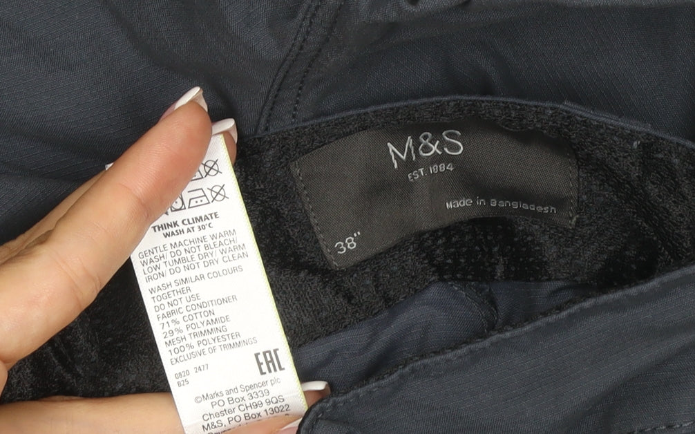 Marks & Spencer Men’s Blue 38 Cargo Shorts Cotton Polyamide Pockets